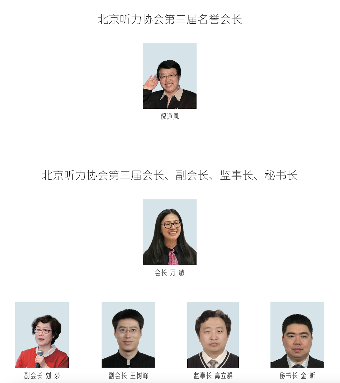北京听力协会领导成员